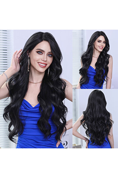 REMY HAİR Siyah Dalgalı Model Tül Peruk
