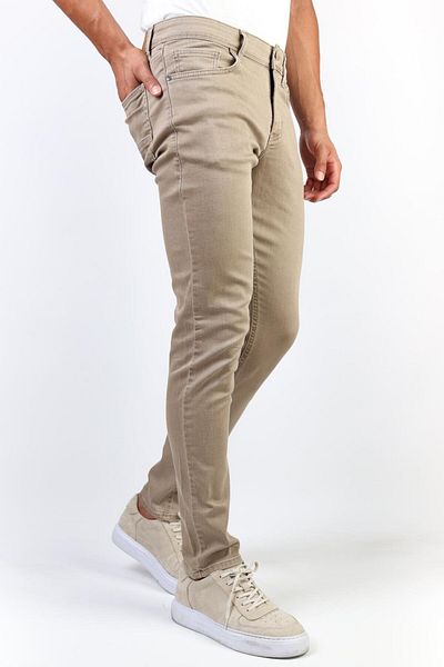 HLT JEANS Beigefarbene Slim-Fit-Jeanshose aus Lycra mit flexiblem Denim-Schritt für Damen