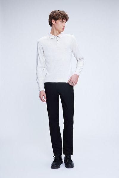 Hatemoğlu Beige Regular Fit Plain Polo Neck Wool Knitwear Sweater
