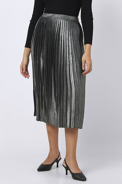 RİNA Forminal Maxi Skirt_XS_Silver