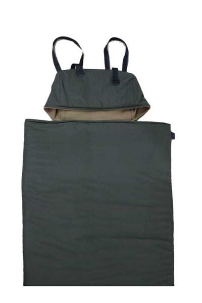 Med Online Khaki Sleeping Bag (-25 Degrees) Waterproof (215×75 cm) 220 Gr Fiber/180 Gr Fleece Camping & Earthquake