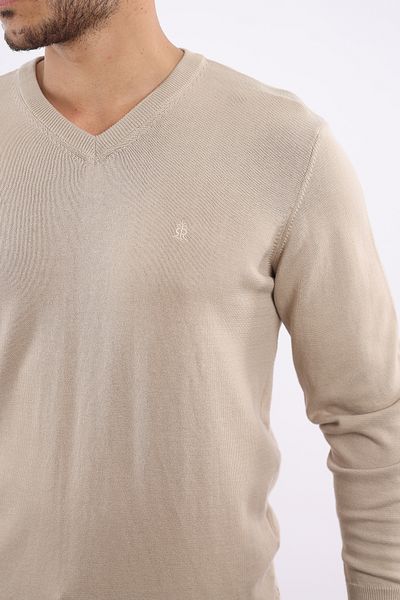 rugatchi 100% Cotton Non-Pilling Standard Fit Regular Cut V-Neck Knitwear Sweater