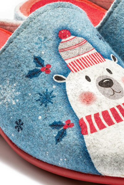 Twigy Blue Snow Man Women's House Slippers - Size 36/41