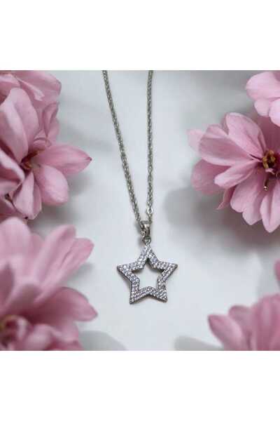 feyza collection Zircon Stone Big Star Steel Necklace