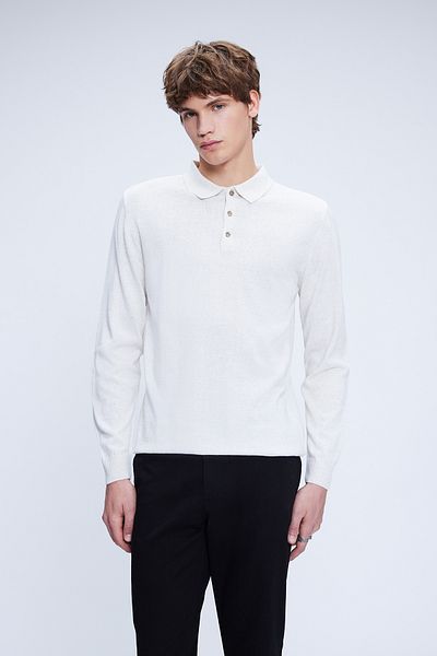 Hatemoğlu Beige Regular Fit Plain Polo Neck Wool Knitwear Sweater