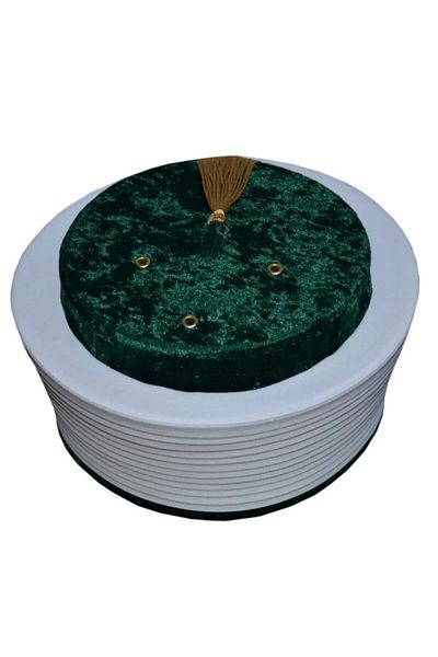 şahinbak Green Imam Yellow - Plain Mosque Yellow and Cube Skullcap S113