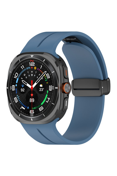 Techmaster Samsung Galaxy Watch 7 Ultra 47mm Uyumlu Manyetik Mıknatıslı Band Silikon Kordon Kayış