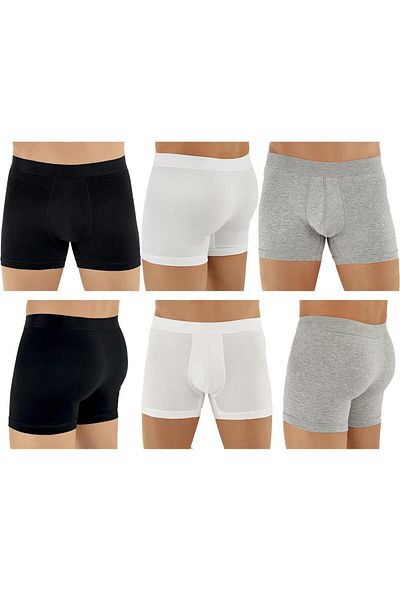 Şahinler Şahinler E031 Ανδρικά σλιπ μπόξερ Lycra 2Λευκό-2Μαύρο-2Γκρι XXL