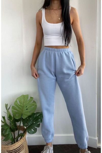 FİTGO Γυναικείο φούτερ από καουτσούκ σε ανυψωμένο μπλε χρώμα