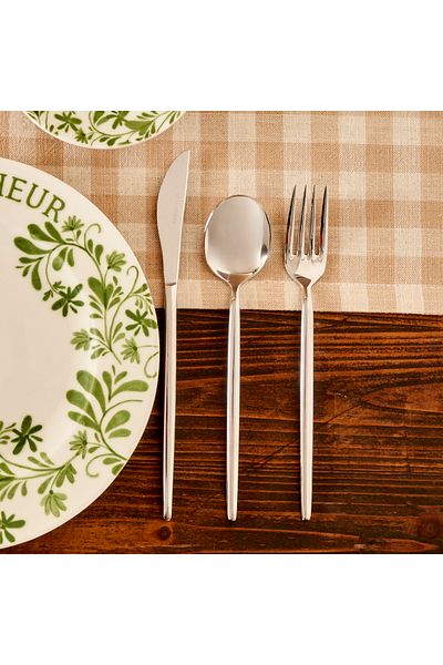 Bella Maison Siena 18 Piece Dessert Fork Spoon Knife Set Silver