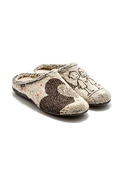 Twigy Papuci de casă pentru femei Grey Love - Mărimea 36/41