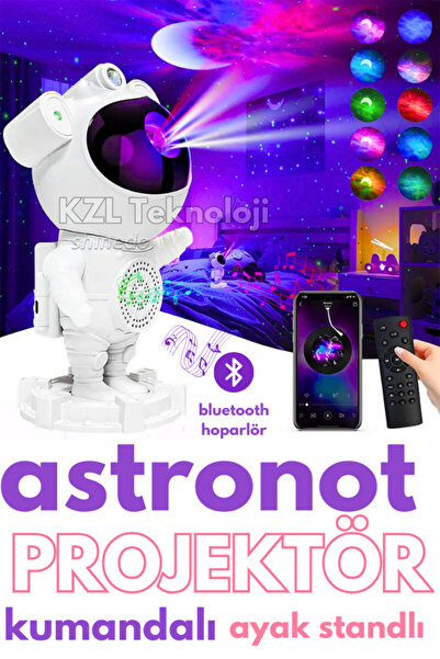 Maybax Bluetooth Astronot Gece Lambası: 360° Projeksiyon, Dinlendirici Sesler...