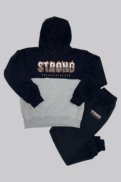Merry Store Σετ παιδικές φόρμες Unisex με έντονο εμπριμέ γαρνιρισμένο