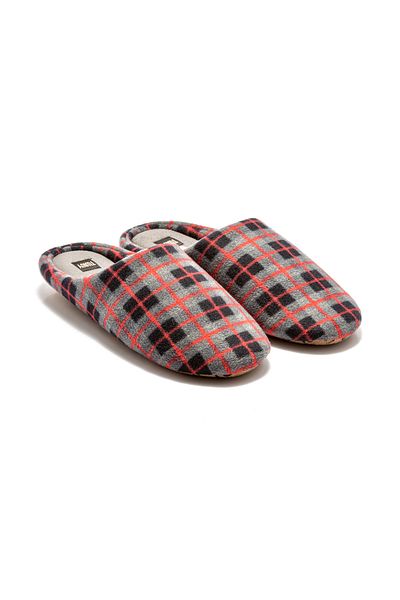 Twigy Ανδρικές παντόφλες Fleece House - Μαύρο Γκρι 41/46