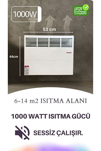 Maktek 1000 Watt Konvektör Elektrikli Panel Isıtıcı 1000 Watt Soba( Mekanik) (AYAKLAR ASKI APARATI DAHİL)