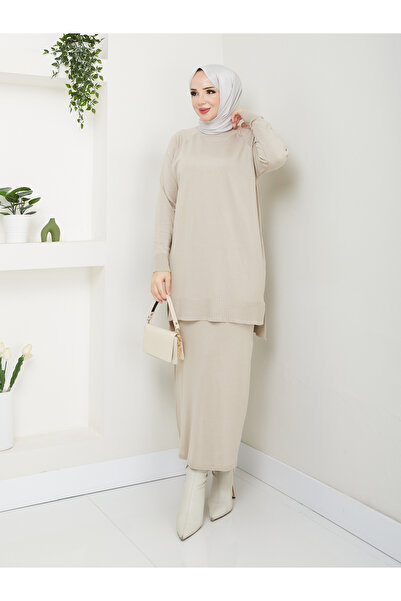 MODAMÜNASİP Set dublu confortabil și elegant cu fustă minunată, mercerizată, fără părături