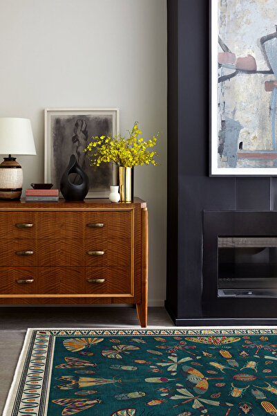 Homefesto Dekoratif Özel Tasarım Yıkanabilir,İnce, Kaymaz Tabanlı, Modern Halı KECE-FR64