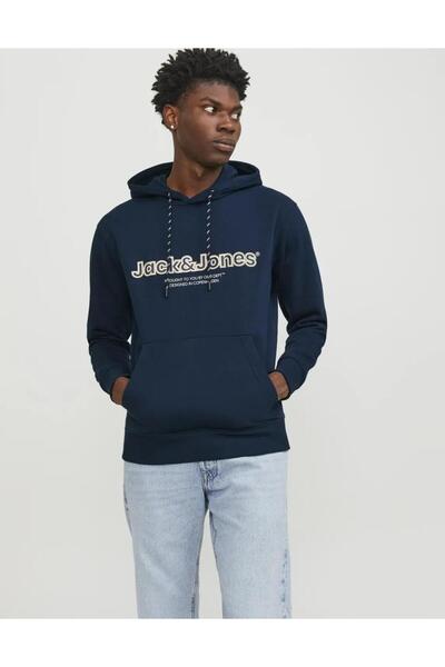 Jack & Jones JACK&JONES 12246802 ORIGINALS СВІТШОТ З НАДПИСАМИ ТА КАПЮШОНОМ