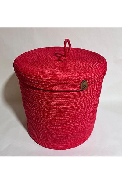 FABRİCART HALI 30X30 Flower Pot with Lid - Bathroom and Kitchen Organizer, Multi-Purpose Basket