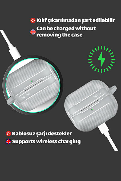 EWEC İkili Set | Samsung Galaxy Buds3 ve Buds3 Pro Uyumlu Karbon Fiber Kılıf ve 3 in 1 Temizleme Kalemi