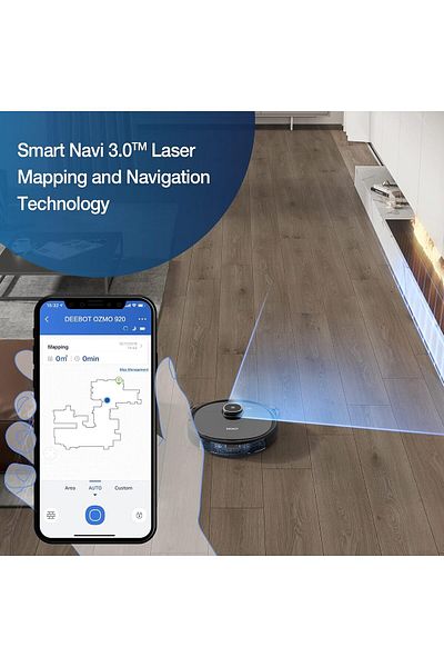 Ecovacs Robot Vacuum Cleaner DEEBOT OZMO920, 2-in-1 Vacuum & Mopping Works on Carpets & Hard Floors