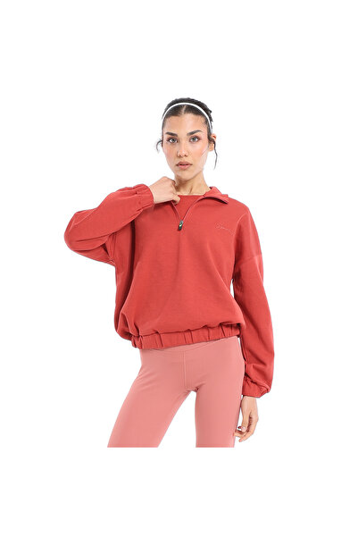 Sportive Burgos Kadın Turuncu Günlük Stil Sweatshirt 24KK012-KRMT