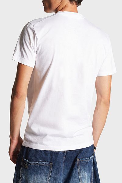 DSquared2 Men's Crew Neck T-Shirt - 100% Cotton, Regular Fit, Printed S79Gc0084 S23009 100