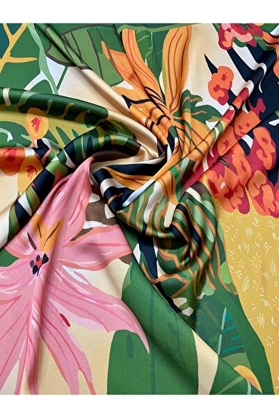 Bolder Green Spring Patterned 70*70 Scarf Scarf