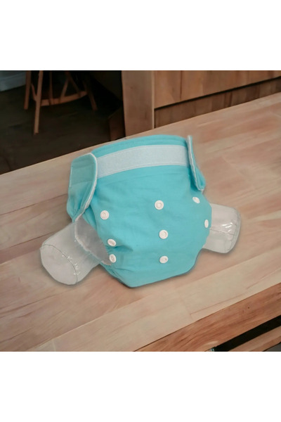 BEZHANE Cırt Cırtlı Yıkanabilir Bebek Bezi Mavi(8kg-18kg)+ 1 adet 8 katlı Emi...