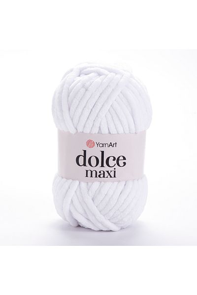 Yarnart Dolce Maxi - Βελούδινο Χειροποίητο Νήμα Πλεξίματος Λευκό-741
