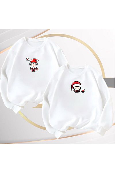 NewCabin Φούτερ 2 τεμαχίων New Season 3 Yarn Raised Special για την Πρωτοχρονιά Oversize Χριστουγεννιάτικο διπλό φούτερ με λαιμόκοψη