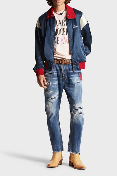 DSquared2 Men's Jeans - 100% Cotton, Regular Fit, Ripped Tube Leg Jeans S74Lb1435 S