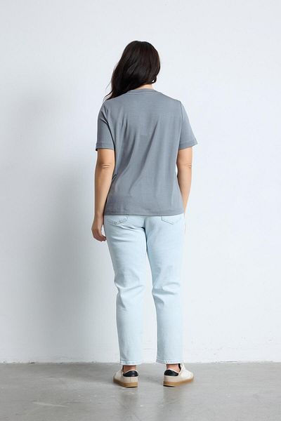 LUOKK Bradley Plus Size Anthracite Basic T-Shirt - Crew Neck