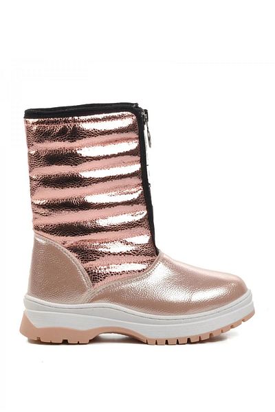 Papuçsepeti Arzn-3394 Model Girl's Boots - Shoe Basket, Velcro Αντιολισθητική σόλα