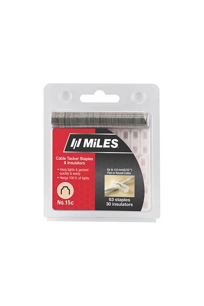 MİLES MiLES NO15C-4MM Cable Tacker Staples with Insulators