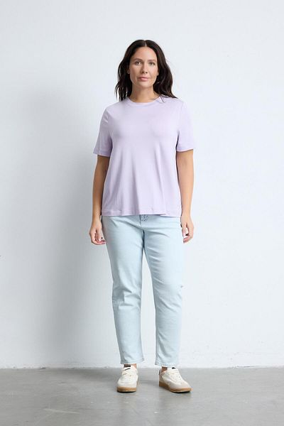 LUOKK Bradley Lilac Plus Size Crew Neck Basic T-Shirt