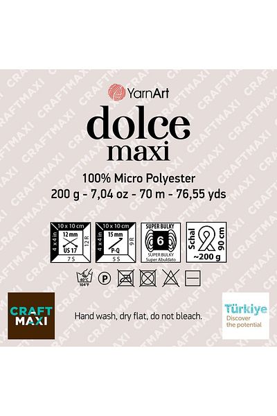 Yarnart Dolce Maxi - Βελούδινο Χειροποίητο Νήμα Πλεξίματος Μπεζ-747