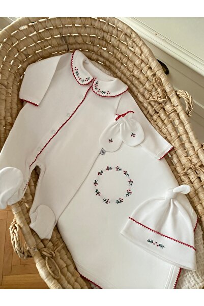 Florijee Yılbaşı Çelenk El Işi Organik Yenidoğan Hastane Çıkış Seti Biyeli Kı...