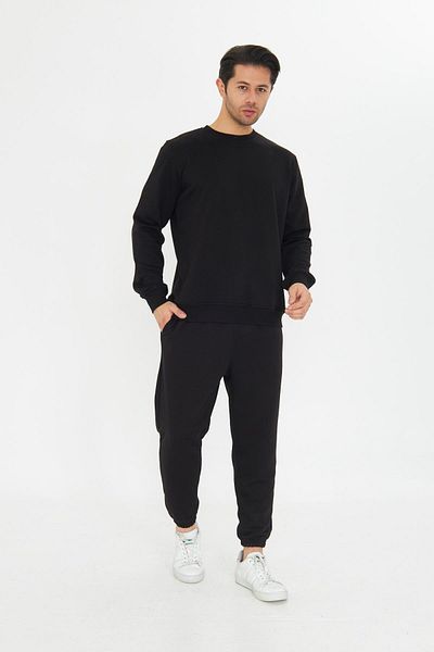 TRENDHİLL Unrival 3 Thread Cotton Basic Crew Neck Unisex Tracksuit Set 5738