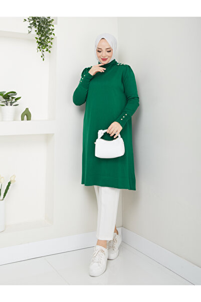 MODAMÜNASİP Wonderful Bead Detailed Mercerized Non-Pilling Stylish Tunic