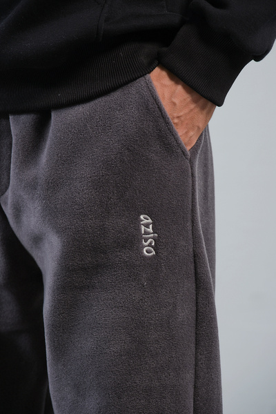 aziso Ανδρικό παντελόνι από μαλακό φλις ελαστικό πόδι