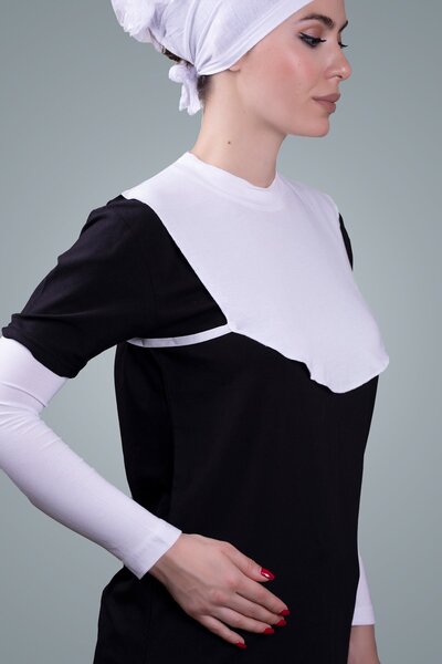 HÜRREM BONE حجاب كريمي ياقة رقبة قماش فيسكوز سادة 1003_40