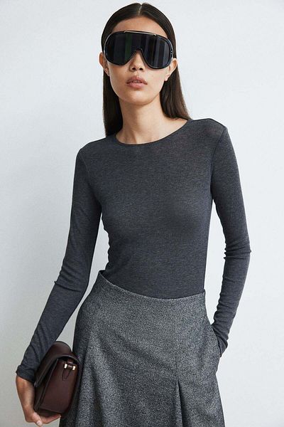 H&M Sheer jersey top