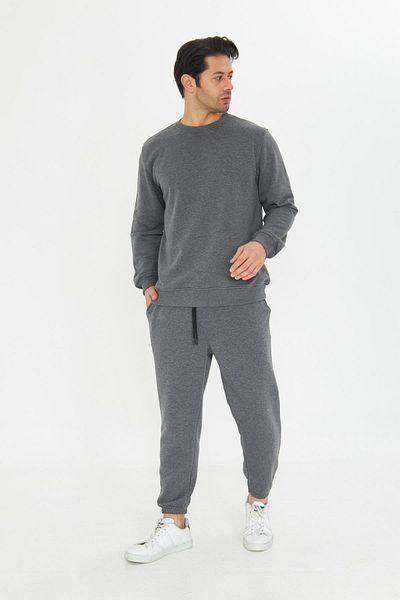 TRENDHİLL Unrival 3 Thread Cotton Basic Crew Neck Unisex Tracksuit Set 5738