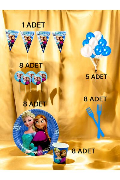 VibeHome Frozen Themed m Pack for 8 - Birthday Party and Fun Events