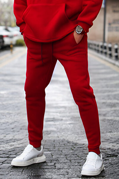 YAKAMEL Ανδρικό φαρδύ παντελόνι φόρμας με απαλή υφή και 3 κλωστές, ελαστικό