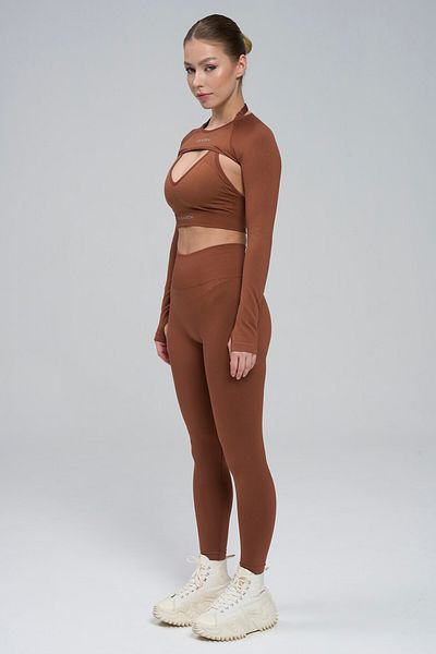 YEXECH Seamless Long Sleeve Finger Detailed Aurora Cover Crop Top