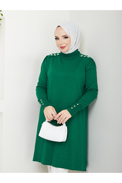 MODAMÜNASİP Wonderful Bead Detailed Mercerized Non-Pilling Stylish Tunic