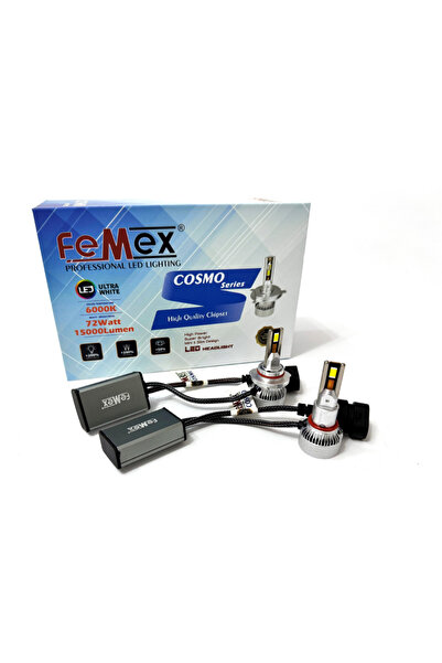 FEMEX Yeni Cosmo HB4 9006 Şimşek Etkili Led Xenon 72W 15000 Lumen