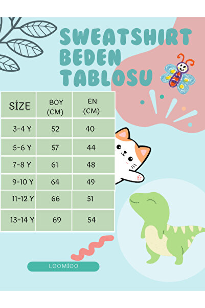 MELADYAN Çocuk 3'lü Panda Baskılı Bisiklet Yaka Sweatshirt